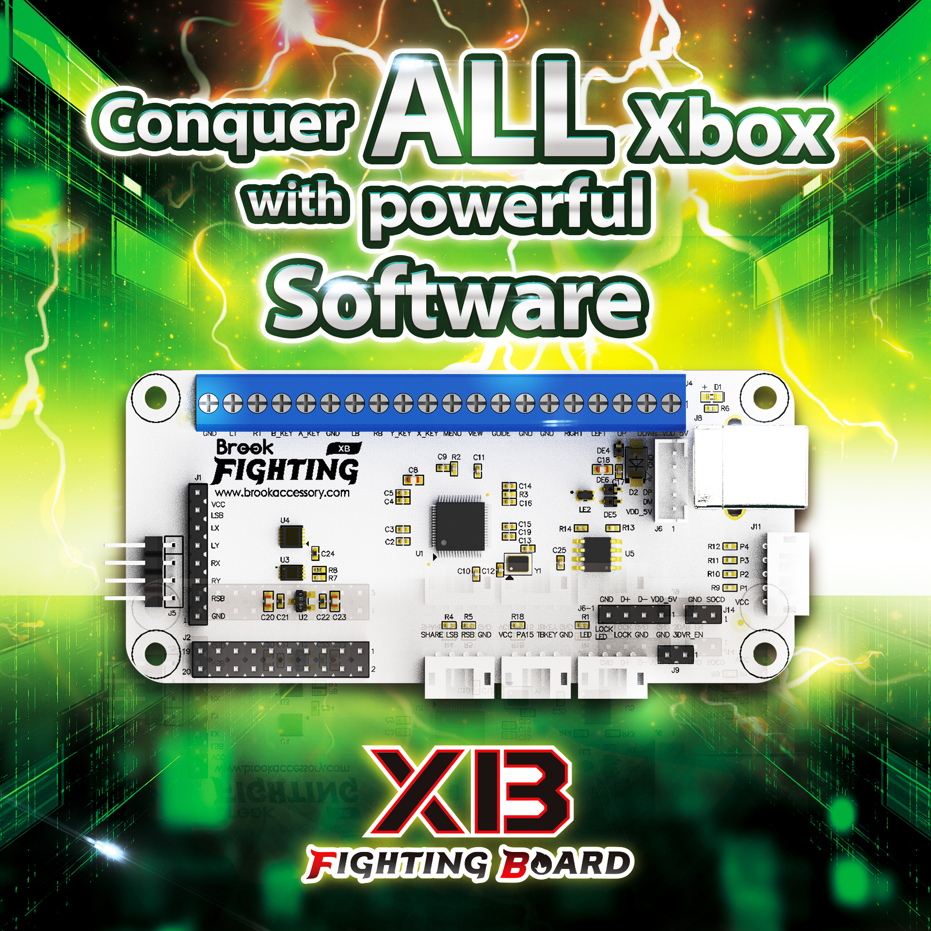 お待たせ! Brook XB Fighting Board XBファイティングボード アーケードコントローラー用変換基板Xbox SeriesX S  XboxOn discoversvg.com