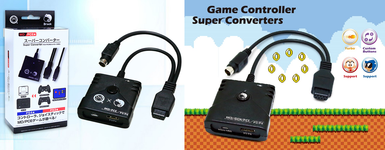 Brook PS3/PS4 to Mega Drive/PC Engine Super Converter